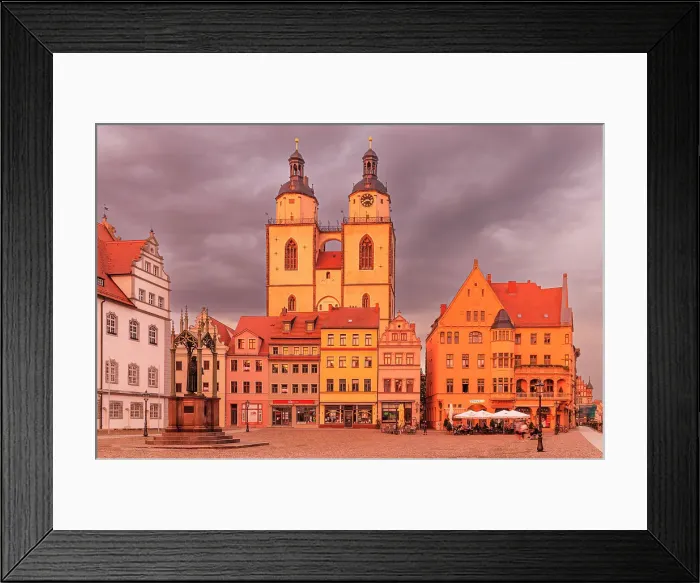 Framed Print : Stadtkirche of St. Marien (St. Mary's Church) with Luther-Denkmal in Marktplatz, Wittenberg, Saxony-Anhalt, Germany, Europe Framed Print : Stadtkirche of St. Marien (St. Mary's Church) with Luther-Denkmal in Marktplatz, Wittenberg, Saxony-Anhalt, Germany, Europe
