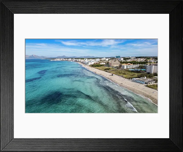 Framed Print : Aerial of Playa del Muro, northern Mallorca, Balearic islands, Spain, Mediterranean, Europe Framed Print : Aerial of Playa del Muro, northern Mallorca, Balearic islands, Spain, Mediterranean, Europe