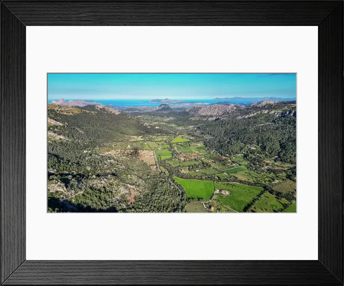 Framed Print : Aerial of the beautiful valley behind Pollenca, Mallorca, Balearic islands, Spain, Mediterranean, Europe Framed Print : Aerial of the beautiful valley behind Pollenca, Mallorca, Balearic islands, Spain, Mediterranean, Europe