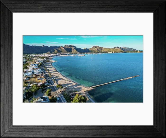 Framed Print : Aerial of Port de Pollenca, Mallorca, Balearic islands, Spain, Mediterranean, Europe Framed Print : Aerial of Port de Pollenca, Mallorca, Balearic islands, Spain, Mediterranean, Europe