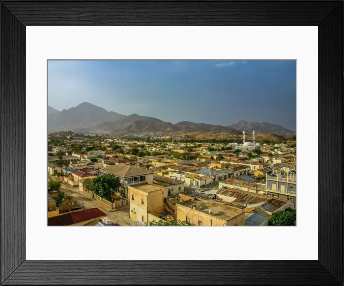 Framed Print : View over the town of Keren in the highlands of Eritrea, Africa Framed Print : View over the town of Keren in the highlands of Eritrea, Africa