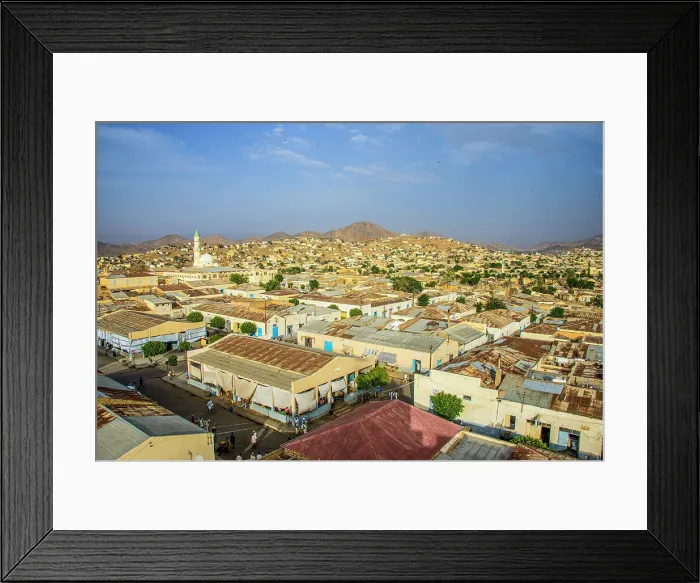 Framed Print : View over the town of Keren in the highlands of Eritrea, Africa Framed Print : View over the town of Keren in the highlands of Eritrea, Africa