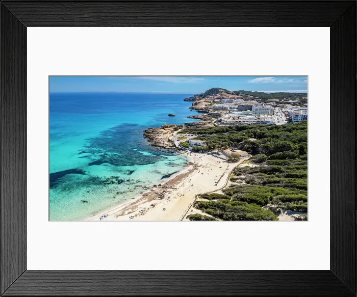 Framed Print : Aerial of Agulla beach, Mallorca, Balearic islands, Spain, Mediterranean, Europe Framed Print : Aerial of Agulla beach, Mallorca, Balearic islands, Spain, Mediterranean, Europe