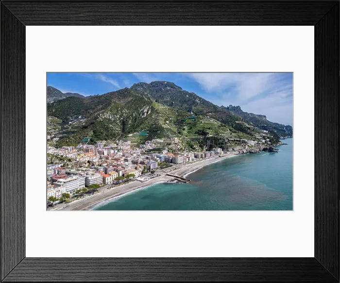 Framed Print : Aerial of Maiori, The Amalfi Coast, UNESCO World Heritage Site, Campania, Italy, Europe