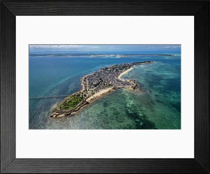 Framed Print : Aerial of the Island of Mozambique, UNESCO World Heritage Site, Mozambique, Africa Framed Print : Aerial of the Island of Mozambique, UNESCO World Heritage Site, Mozambique, Africa