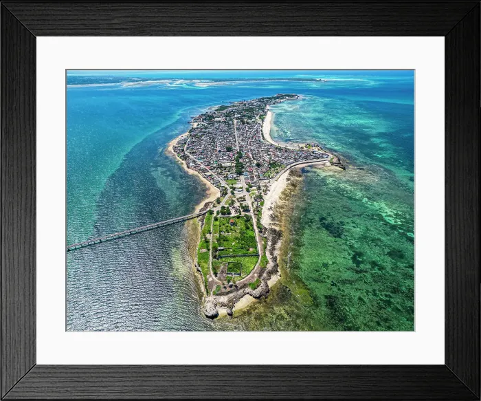 Framed Print : Aerial of the Island of Mozambique, UNESCO World Heritage Site, Mozambique, Africa Framed Print : Aerial of the Island of Mozambique, UNESCO World Heritage Site, Mozambique, Africa