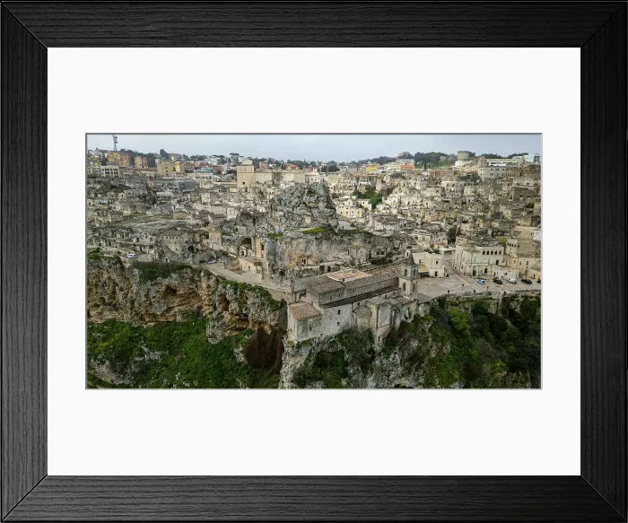 Framed Print : Aerial of Sassi di Matera, UNESCO World Heritage Site, Basilicata, Italy, Europe Framed Print : Aerial of Sassi di Matera, UNESCO World Heritage Site, Basilicata, Italy, Europe