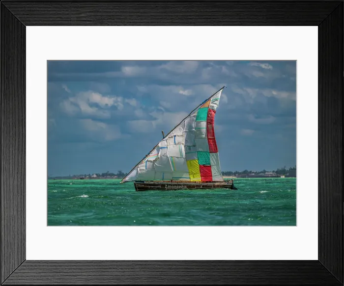 Framed Print : Traditional Dhow sailing off the coast of the Island of Mozambique, Mozambique, Africa Framed Print : Traditional Dhow sailing off the coast of the Island of Mozambique, Mozambique, Africa