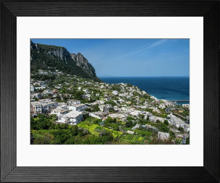 Framed Print : View over the Island of Capri, Gulf of Naples, Campania, Italy, Europe Framed Print : View over the Island of Capri, Gulf of Naples, Campania, Italy, Europe