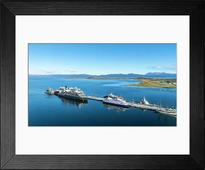 Framed Print : Aerial of Ushuaia, Beagle Channel, Tierra del Fuego, Argentina, South America Framed Print : Aerial of Ushuaia, Beagle Channel, Tierra del Fuego, Argentina, South America