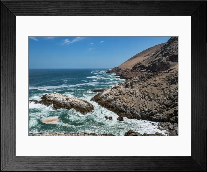 Framed Print : Dry desert seashore of Iquique, Atacama desert, Chile, South America