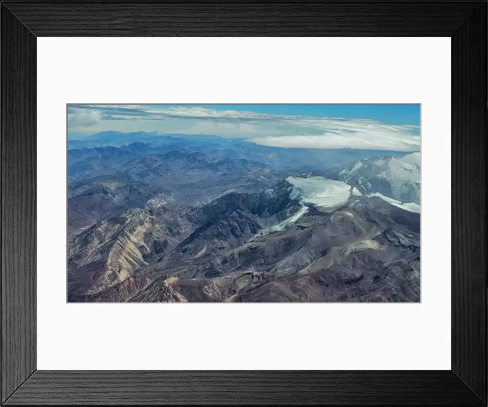 Framed Print : Aerial of the Andes mountains, Chile, South America