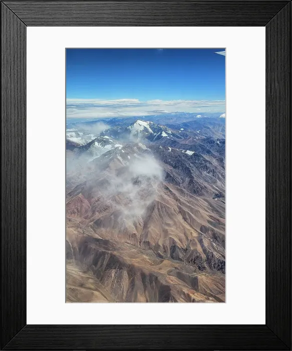 Framed Print : Aerial of the Andes mountains, Chile, South America Framed Print : Aerial of the Andes mountains, Chile, South America