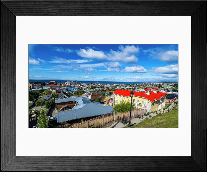 Framed Print : View over Punta Arenas, Patagonia, Chile, South America Framed Print : View over Punta Arenas, Patagonia, Chile, South America