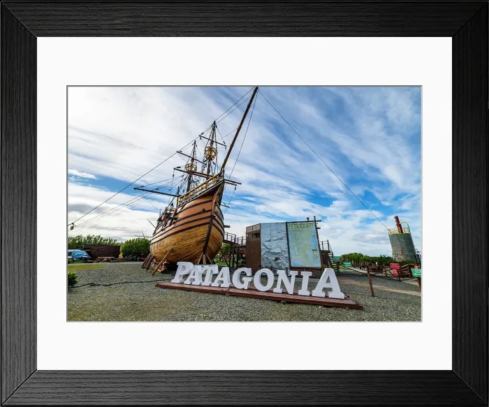 Framed Print : Replica of historic ship, Nao Victoria Museo, Shoreline of Punta Arenas, Patagonia, Chile, South America Framed Print : Replica of historic ship, Nao Victoria Museo, Shoreline of Punta Arenas, Patagonia, Chile, South America
