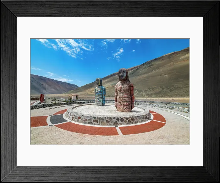 Framed Print : Monument, Chinchorro Mummies, UNESCO World Heritage Site, Camarones Valley, northern Atacama desert, Chile, South America