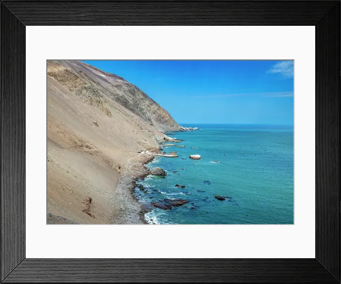 Framed Print : Coastline and recovery place of the Chinchorro Mummies, UNESCO World Heritage Site, Camarones Valley, northern Atacama desert, Chile, South America Framed Print : Coastline and recovery place of the Chinchorro Mummies, UNESCO World Heritage Site, Camarones Valley, northern Atacama desert, Chile, South America