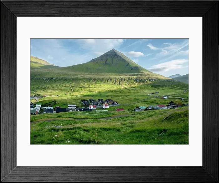 Framed Print : A sunny day in Gjogv on Eysturoy Island, Faroe Islands, Denmark, North Atlantic, Europe Framed Print : A sunny day in Gjogv on Eysturoy Island, Faroe Islands, Denmark, North Atlantic, Europe