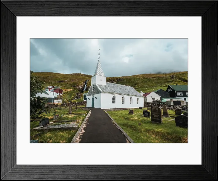 Framed Print : Vioareioi church in the Faroe Islands, Denmark, North Atlantic, Europe Framed Print : Vioareioi church in the Faroe Islands, Denmark, North Atlantic, Europe