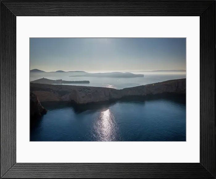 Framed Print : Capo Caccia, aerial drone view, Sardinia, Italy, Mediterranean, Europe