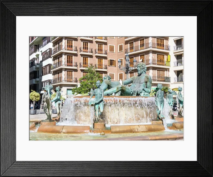 Framed Print : La Fuente del Turia, water fountain and statues in commemoration of the Turia River, Plaza de la Virgen, Valencia, Spain, Europe Framed Print : La Fuente del Turia, water fountain and statues in commemoration of the Turia River, Plaza de la Virgen, Valencia, Spain, Europe