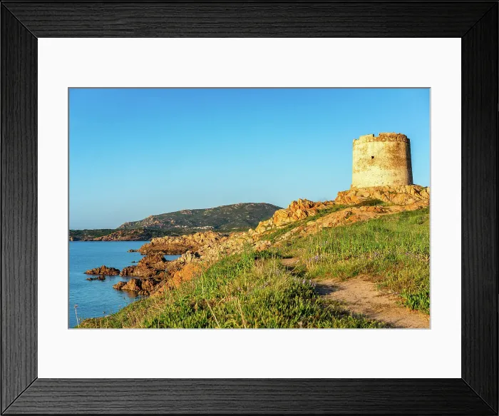 Framed Print : Isola Rossa historic tower at sunset, Sardinia, Italy, Mediterranean, Europe Framed Print : Isola Rossa historic tower at sunset, Sardinia, Italy, Mediterranean, Europe