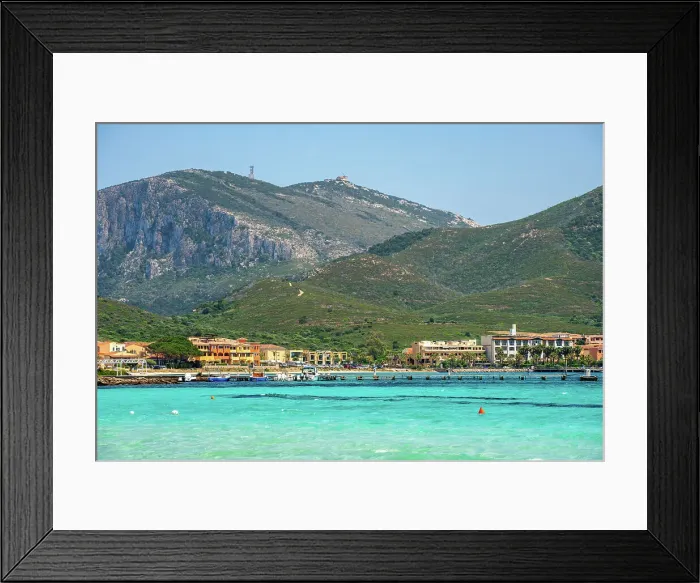 Framed Print : Golfo Aranci view from the other side of the bay with turquoise water, Sardinia, Italy, Mediterranean, Europe Framed Print : Golfo Aranci view from the other side of the bay with turquoise water, Sardinia, Italy, Mediterranean, Europe