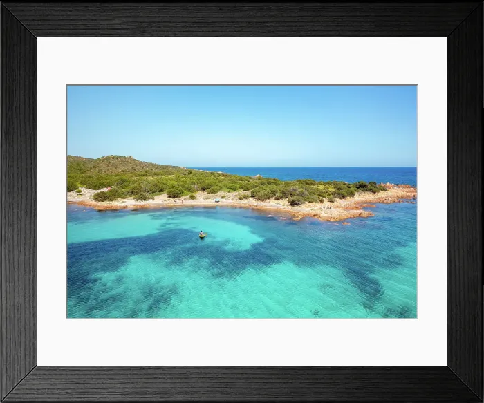 Framed Print : Drone aerial view of a kayak on the turquoise water, Sardinia, Italy, Mediterranean, Europe Framed Print : Drone aerial view of a kayak on the turquoise water, Sardinia, Italy, Mediterranean, Europe