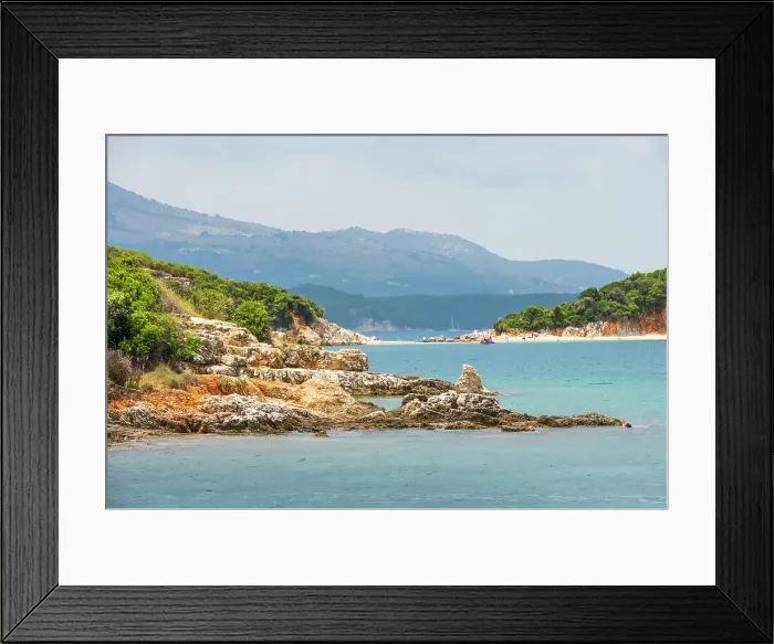 Framed Print : Islets and beaches of Ksamil, south of Saranda, Ionian coast, Albania, Europe Framed Print : Islets and beaches of Ksamil, south of Saranda, Ionian coast, Albania, Europe