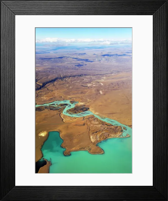 Framed Print : Aerial view of the Santa Cruz River around El Calafate, Patagonia, Argentina, South America Framed Print : Aerial view of the Santa Cruz River around El Calafate, Patagonia, Argentina, South America