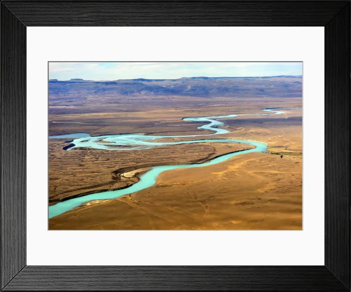 Framed Print : Aerial view of the Santa Cruz River around El Calafate, Patagonia, Argentina, South America Framed Print : Aerial view of the Santa Cruz River around El Calafate, Patagonia, Argentina, South America
