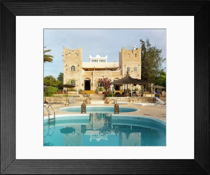 Framed Print : Out of Medina riad (hotel) swimming pool and building, Bouzama, Essaouira, Morocco, North Africa, Africa Framed Print : Out of Medina riad (hotel) swimming pool and building, Bouzama, Essaouira, Morocco, North Africa, Africa