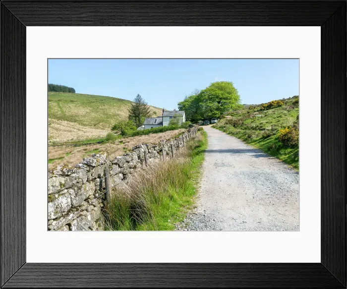 Framed Print : Walking route track West Dart valley walk, Crockern farmhouse, near Two Bridges, Dartmoor, Devon, England, United Kingdom, Europe Framed Print : Walking route track West Dart valley walk, Crockern farmhouse, near Two Bridges, Dartmoor, Devon, England, United Kingdom, Europe