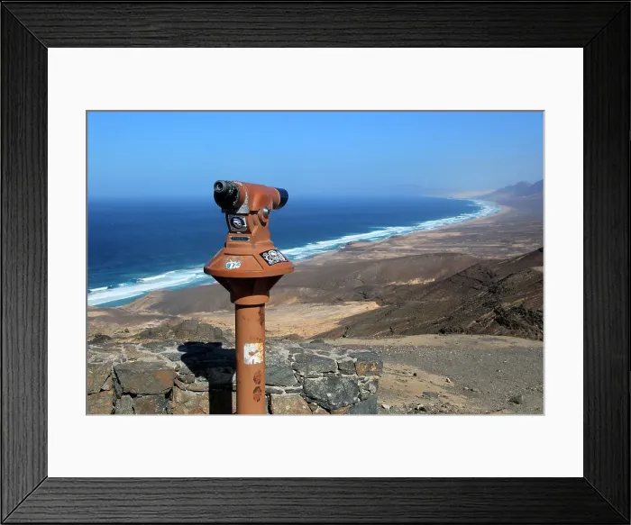 Framed Print : Viewpoint to Cofete beach Atlantic Ocean coast, Jandia peninsula, Fuerteventura, Canary Islands, Spain, Atlantic, Europe Framed Print : Viewpoint to Cofete beach Atlantic Ocean coast, Jandia peninsula, Fuerteventura, Canary Islands, Spain, Atlantic, Europe