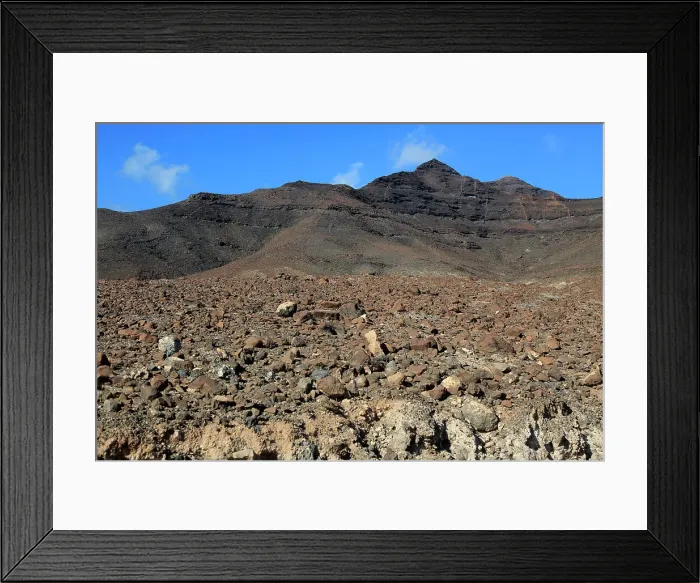 Framed Print : Volcanic peaks against deep blue sky, Jandia peninsula, Fuerteventura, Canary Islands, Spain, Atlantic, Europe Framed Print : Volcanic peaks against deep blue sky, Jandia peninsula, Fuerteventura, Canary Islands, Spain, Atlantic, Europe