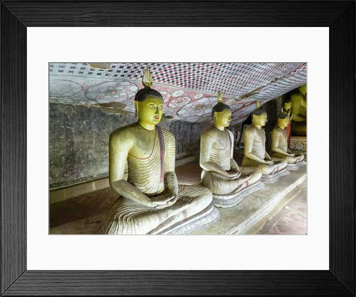 Framed Print : Buddha figures inside Dambulla cave Buddhist temple complex, UNESCO World Heritage Site, Sri Lanka, Asia Framed Print : Buddha figures inside Dambulla cave Buddhist temple complex, UNESCO World Heritage Site, Sri Lanka, Asia