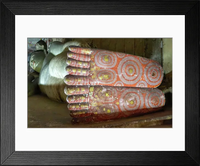 Framed Print : Feet of Buddha figure inside Dambulla cave Buddhist temple complex, UNESCO World Heritage Site, Sri Lanka, Asia Framed Print : Feet of Buddha figure inside Dambulla cave Buddhist temple complex, UNESCO World Heritage Site, Sri Lanka, Asia
