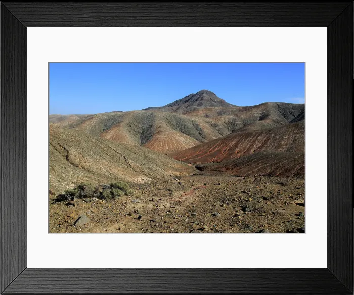 Framed Print : Bare moon-like arid landscape in mountains between Pajara and La Pared, Fuerteventura, Canary Islands, Spain, Atlantic, Europe Framed Print : Bare moon-like arid landscape in mountains between Pajara and La Pared, Fuerteventura, Canary Islands, Spain, Atlantic, Europe