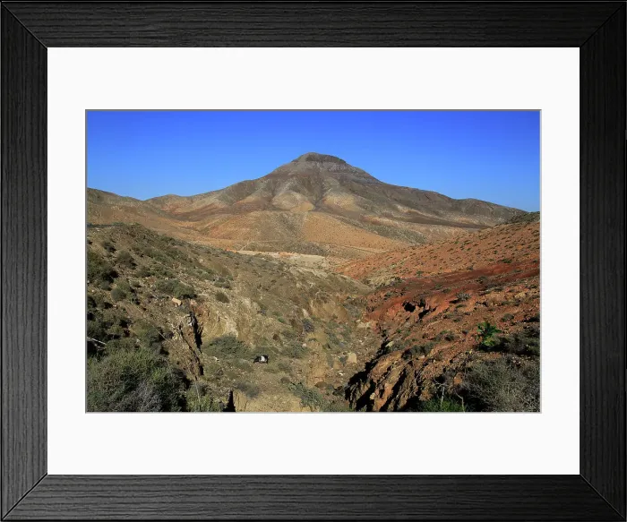 Framed Print : Bare moon-like arid landscape in mountains between Pajara and La Pared, Fuerteventura, Canary Islands, Spain, Atlantic, Europe Framed Print : Bare moon-like arid landscape in mountains between Pajara and La Pared, Fuerteventura, Canary Islands, Spain, Atlantic, Europe