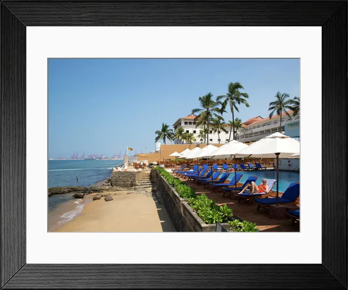 Framed Print : Beach and swimming pool, Galle Face Hotel, Colombo, Sri Lanka, Asia Framed Print : Beach and swimming pool, Galle Face Hotel, Colombo, Sri Lanka, Asia