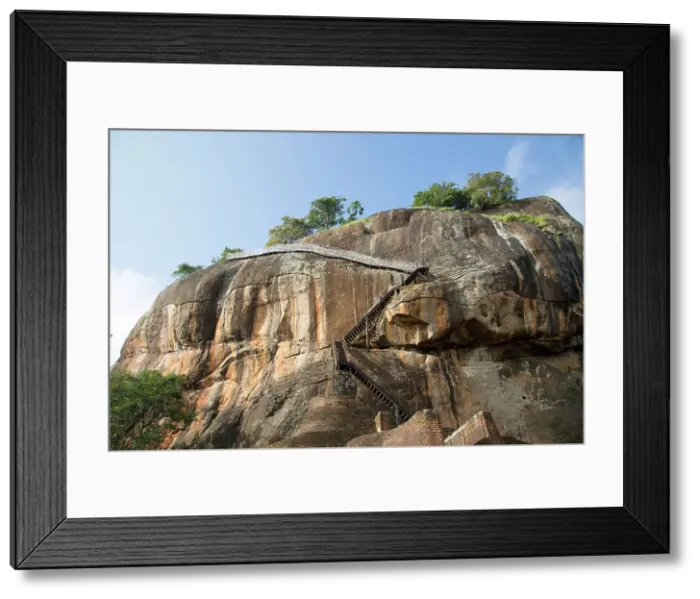 Framed Print : Metal staircase climbing to rock palace fortress, Sigiriya, UNESCO World Heritage Site, Central Province, Sri Lanka, Asia Framed Print : Metal staircase climbing to rock palace fortress, Sigiriya, UNESCO World Heritage Site, Central Province, Sri Lanka, Asia