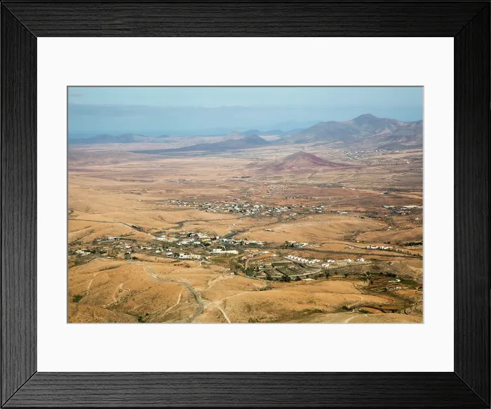 Framed Print : View of land and villages in barren interior of Fuerteventura, Canary Islands, Spain, Atlantic, Europe Framed Print : View of land and villages in barren interior of Fuerteventura, Canary Islands, Spain, Atlantic, Europe