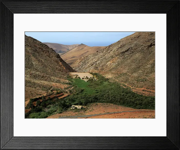 Framed Print : Dam and reservoir partially silted up by sediment, Presa de la Penitas, Fuerteventura, Canary Islands, Spain, Atlantic, Europe Framed Print : Dam and reservoir partially silted up by sediment, Presa de la Penitas, Fuerteventura, Canary Islands, Spain, Atlantic, Europe
