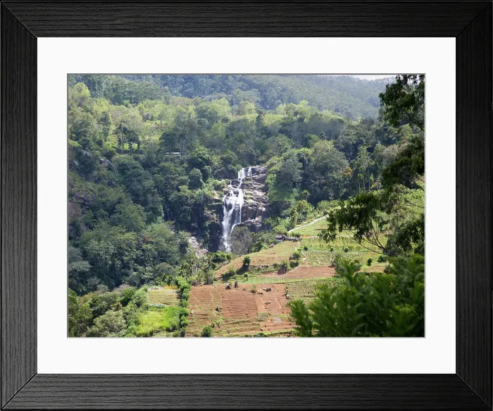 Framed Print : Little Rawana (Ravana) Falls waterfall, Ella, Badulla District, Uva Province, Sri Lanka, Asia