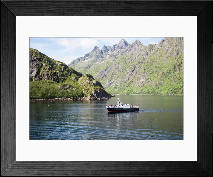 Framed Print : Jagged mountain peaks, Raftsundet Strait, tour boat in Trollfjorden fiord, Lofoten Islands, northern Norway, Scandinavia, Europe Framed Print : Jagged mountain peaks, Raftsundet Strait, tour boat in Trollfjorden fiord, Lofoten Islands, northern Norway, Scandinavia, Europe