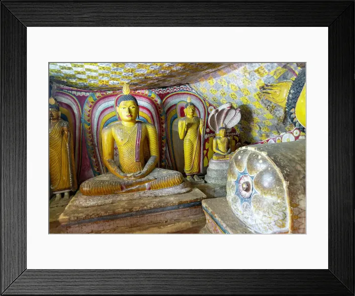 Framed Print : Buddha figures inside Dambulla cave Buddhist temple complex, UNESCO World Heritage Site, Sri Lanka, Asia Framed Print : Buddha figures inside Dambulla cave Buddhist temple complex, UNESCO World Heritage Site, Sri Lanka, Asia
