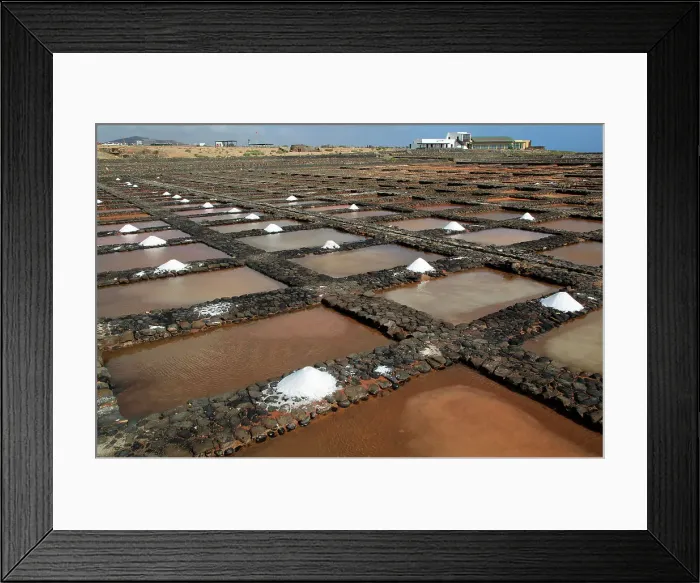 Framed Print : Evaporation of sea water in salt pans, Museo de la Sal (Salt Museum), Las Salinas del Carmen, Fuerteventura, Canary Islands, Spain, Atlantic, Europe Framed Print : Evaporation of sea water in salt pans, Museo de la Sal (Salt Museum), Las Salinas del Carmen, Fuerteventura, Canary Islands, Spain, Atlantic, Europe