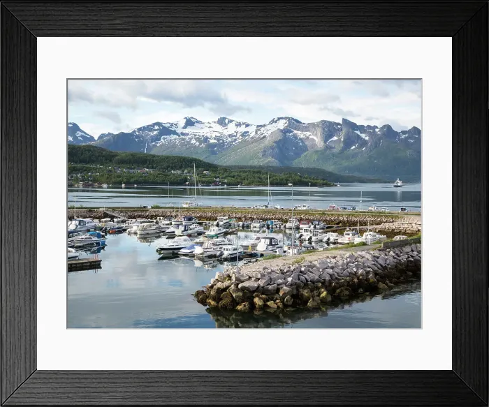 Framed Print : Boats moored in marina, Ornes, Nordland, Norway, Scandinavia, Europe Framed Print : Boats moored in marina, Ornes, Nordland, Norway, Scandinavia, Europe