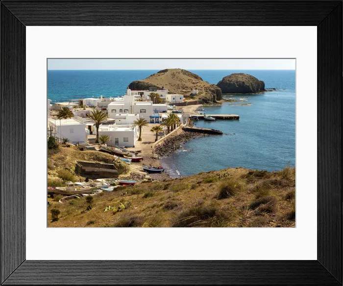 Framed Print : Small fishing village of Isleta del Moro, Cabo de Gata natural park, Almeria, Andalusia, Spain, Europe Framed Print : Small fishing village of Isleta del Moro, Cabo de Gata natural park, Almeria, Andalusia, Spain, Europe