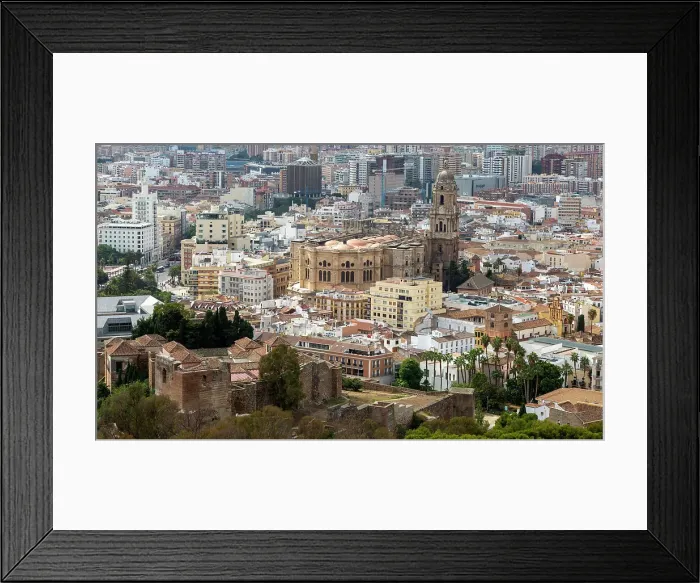 Framed Print : Cityscape view go high density buildings in city centre including the Cathedral church, Malaga, Andalusia, Spain, Europe Framed Print : Cityscape view go high density buildings in city centre including the Cathedral church, Malaga, Andalusia, Spain, Europe